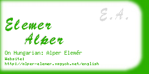elemer alper business card